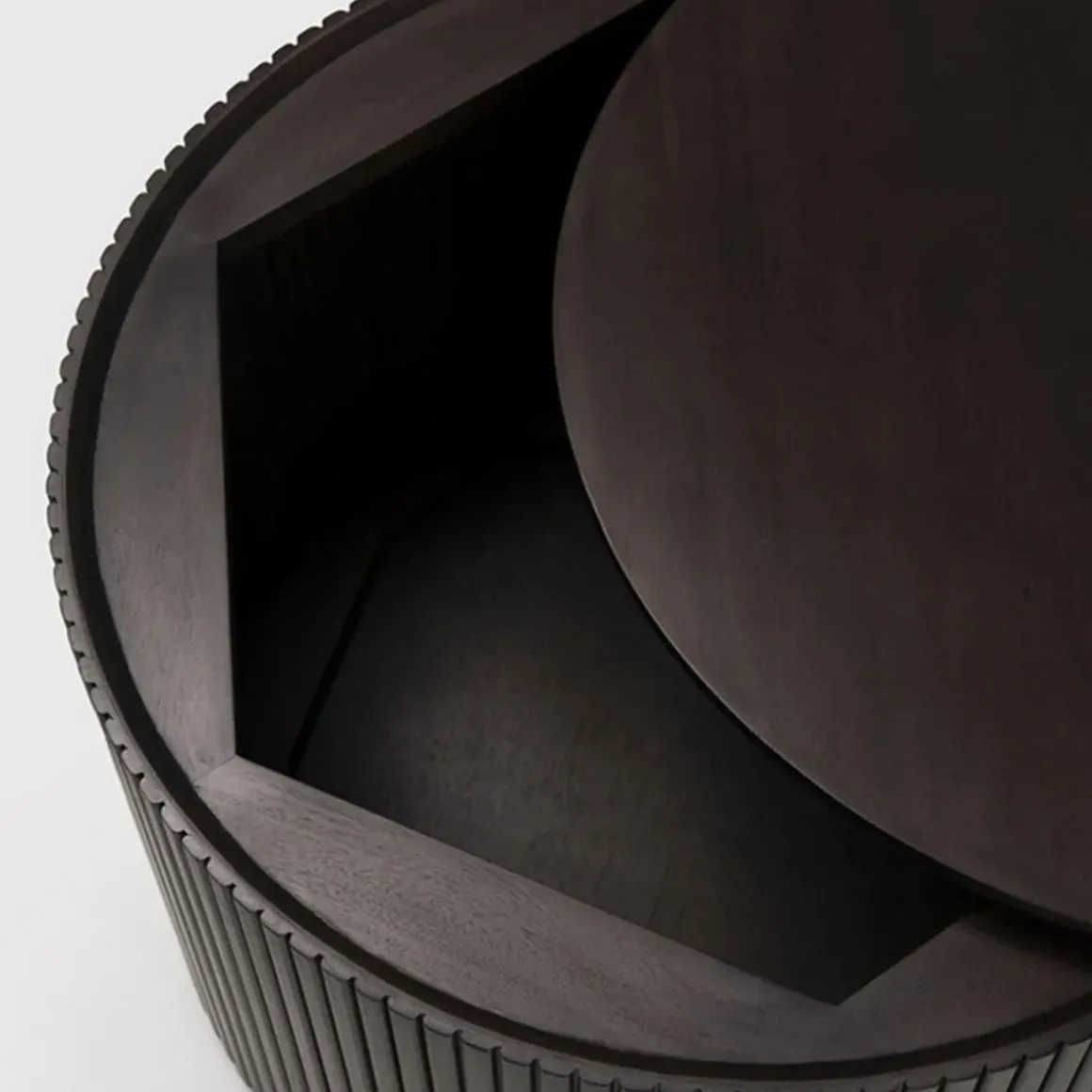 Table d'appoint ronde Roller Max en acajou - Marron