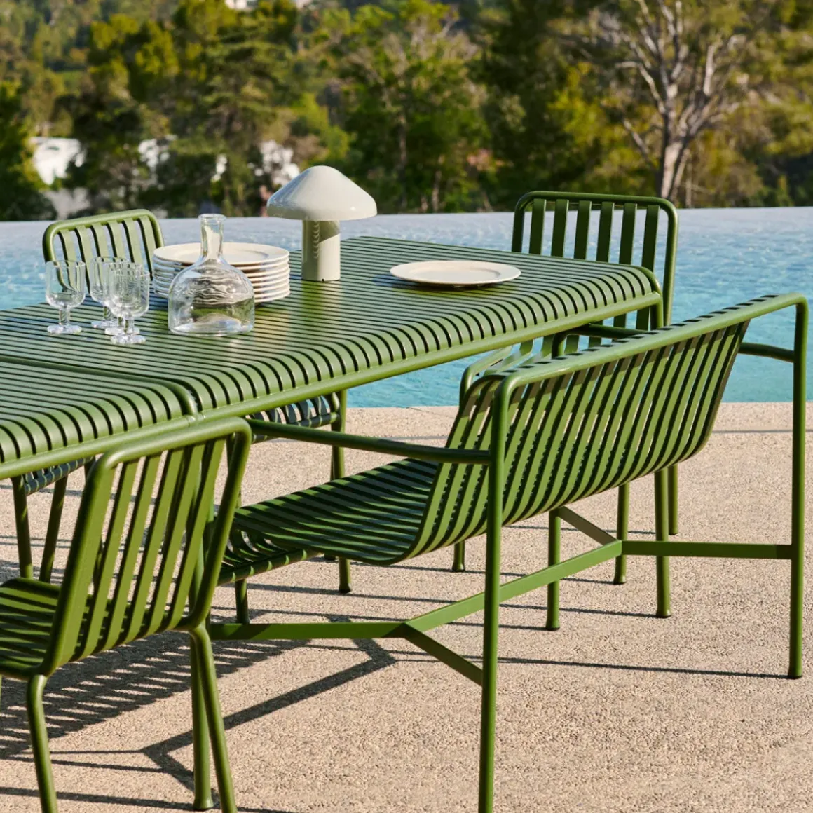Table Palissade - l 170 x p 90 x h 75 cm - Olive