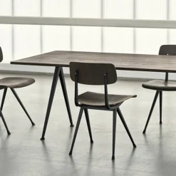 Table Pyramid 02 Base noire u0026 plateau chêne fumé