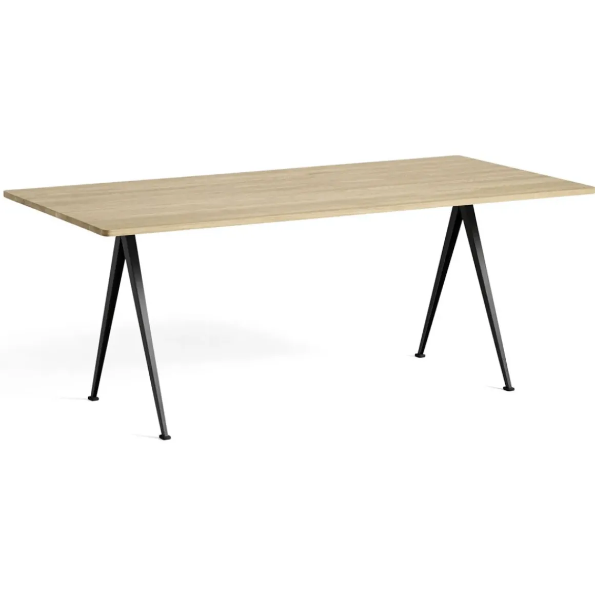 Table Pyramid 02 Base noire u0026 plateau chêne laqué
