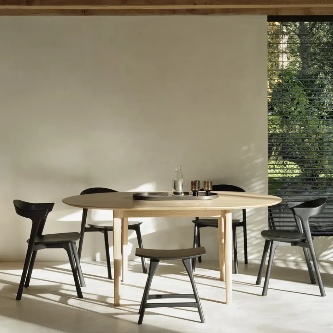 Table à rallonge Bok en chêne - L 129/179 cm