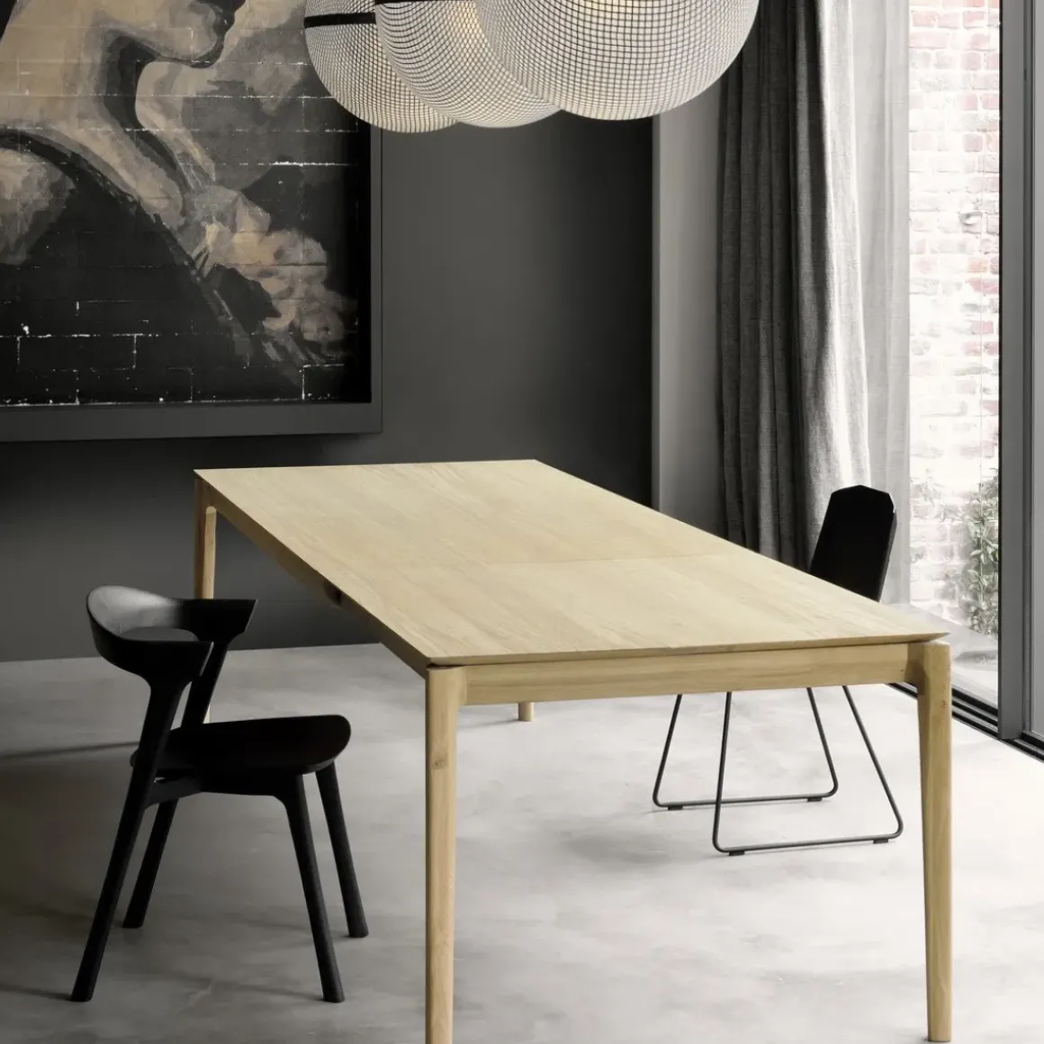 Table à rallonge Bok en chêne - L 140/220 cm