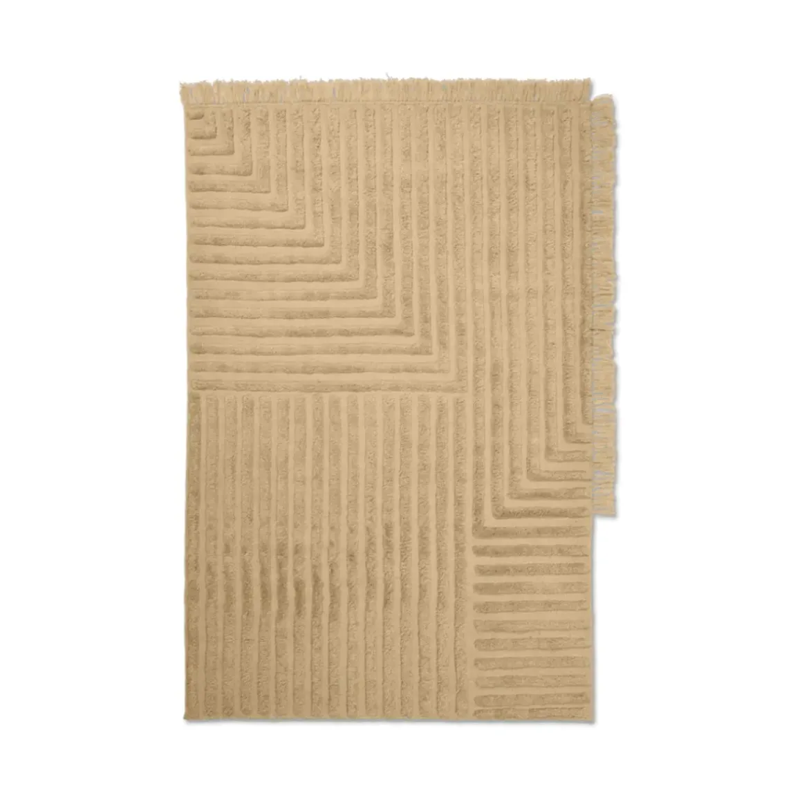 Tapis Crease en laine plissée - 160 x 250 cm - Sable clair
