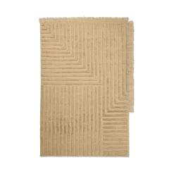 Tapis Crease en laine plissée - 140 x 200 cm - Sable clair