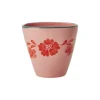 Tasse ovale Fleurs Oranges en céramique