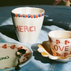 Tasse ovale Merci en céramique