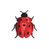 Trophée Origami Coccinelle Lady Lovebug - Rouge Ruby