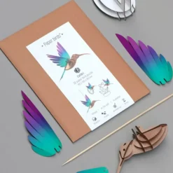 Trophée Origami Colibri Vert u0026 Violet
