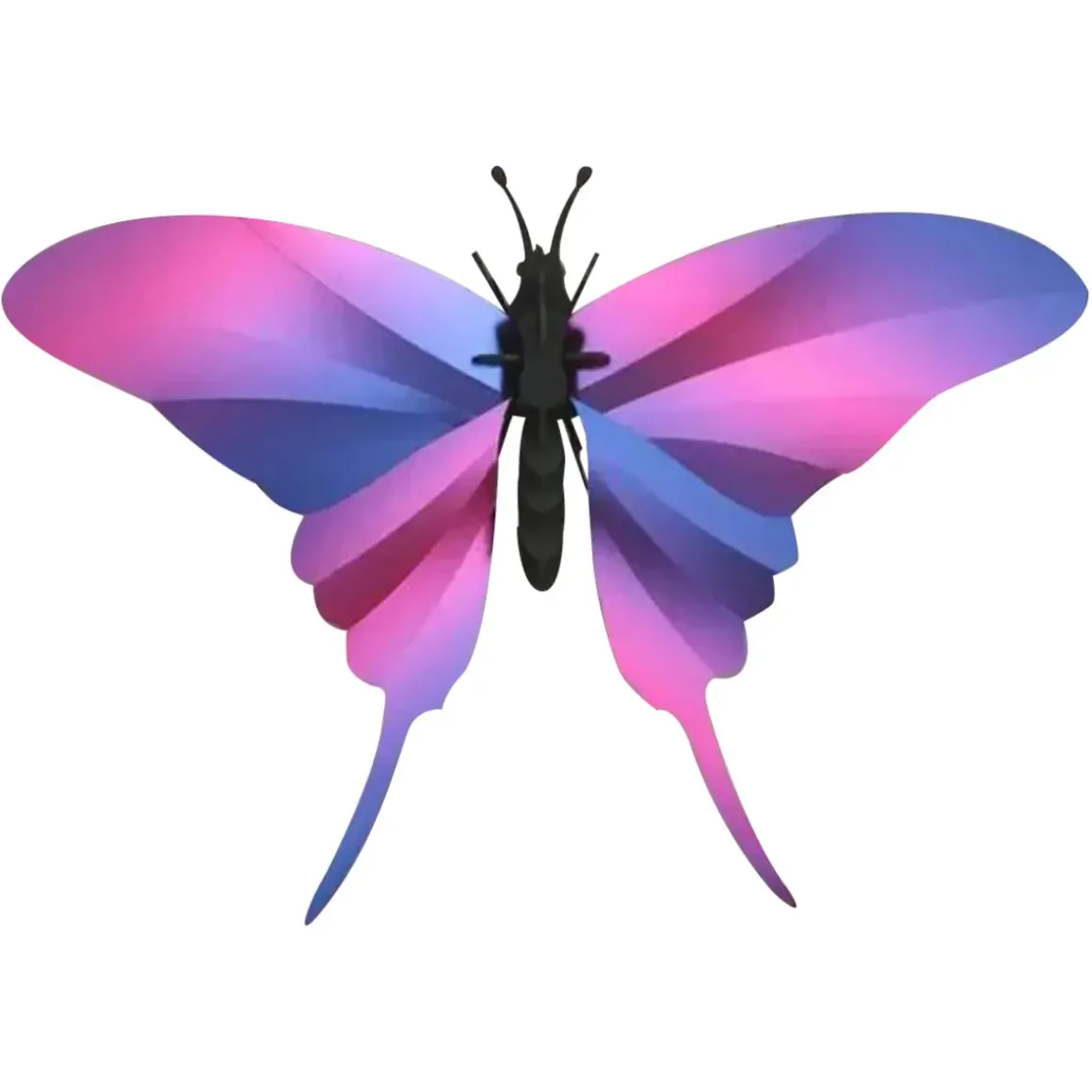 Trophée Origami Papillon Swordtail - Purple metallic