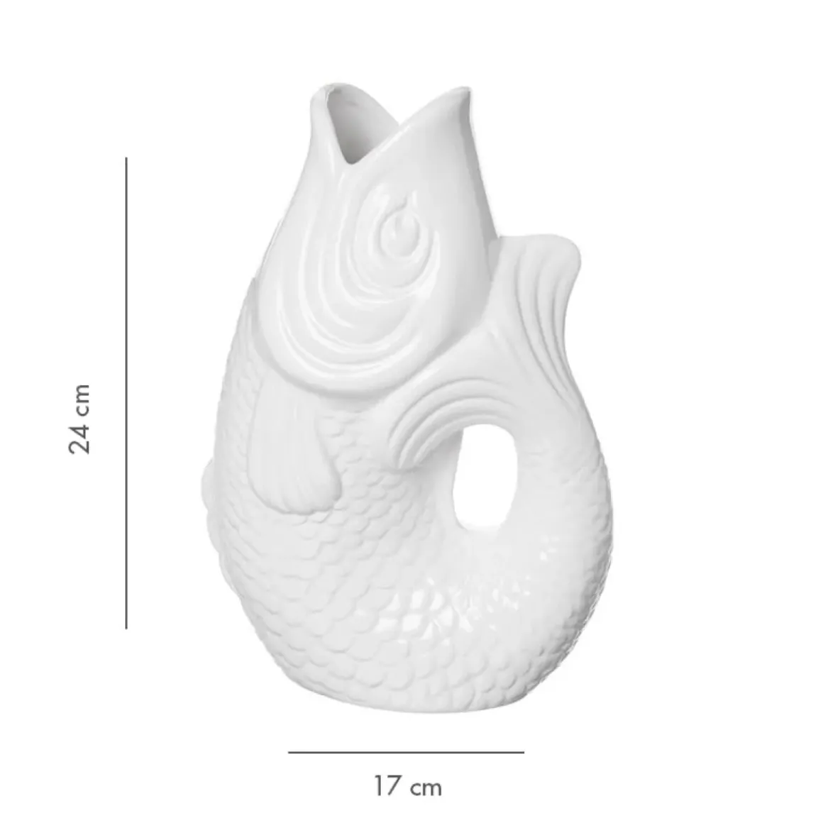 Vase Monsieur Carafon Poisson - Blanc