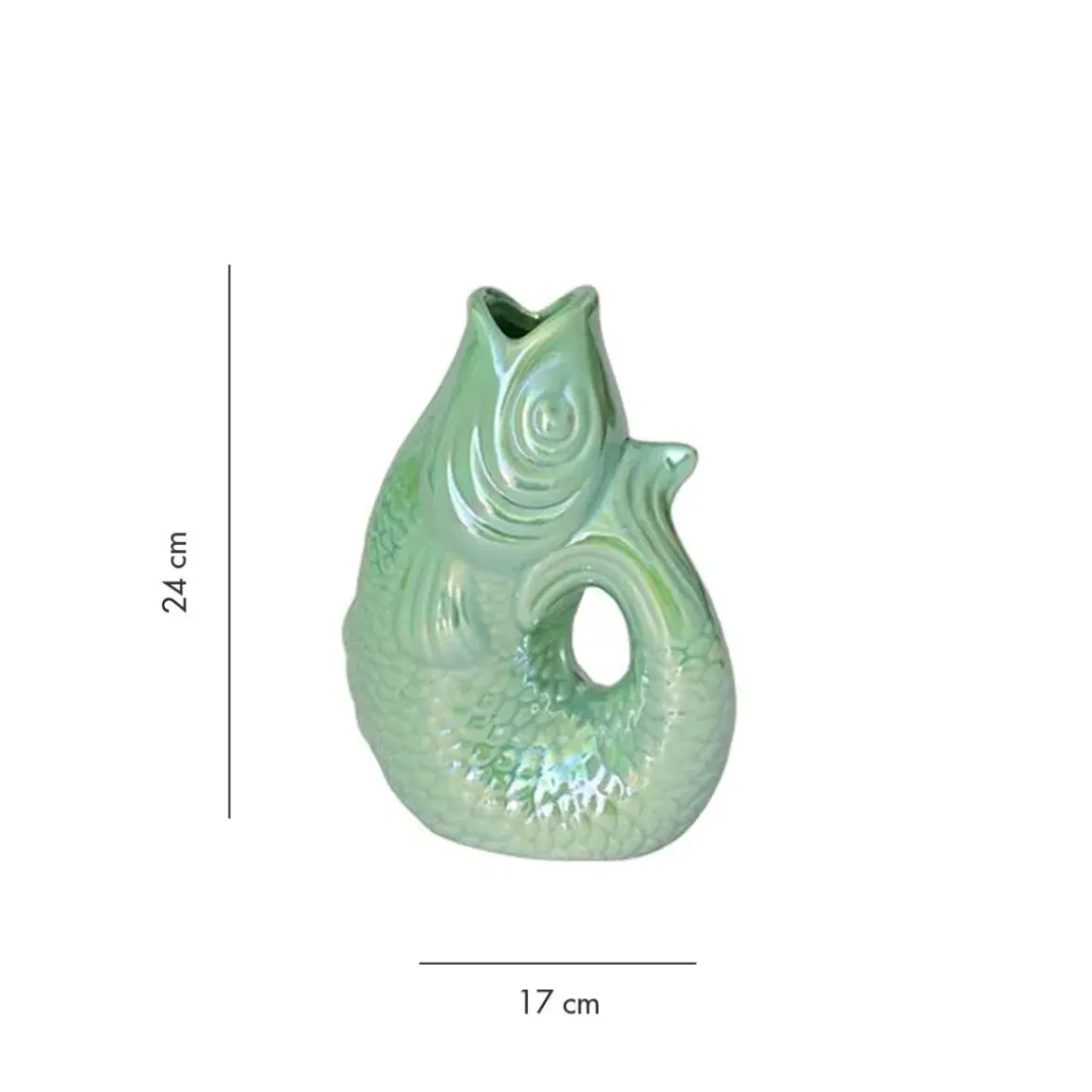 Vase Monsieur Carafon Poisson - Rainbow Mint