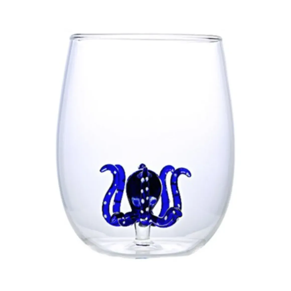 Verre pieuvre - Bleu