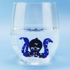 Verre pieuvre - Bleu