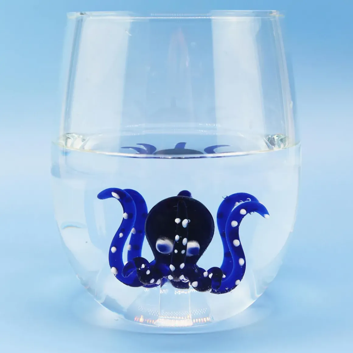 Verre pieuvre - Bleu