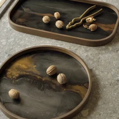 Vide-poche en verre - Bronze Organic - 42 x 24 cm