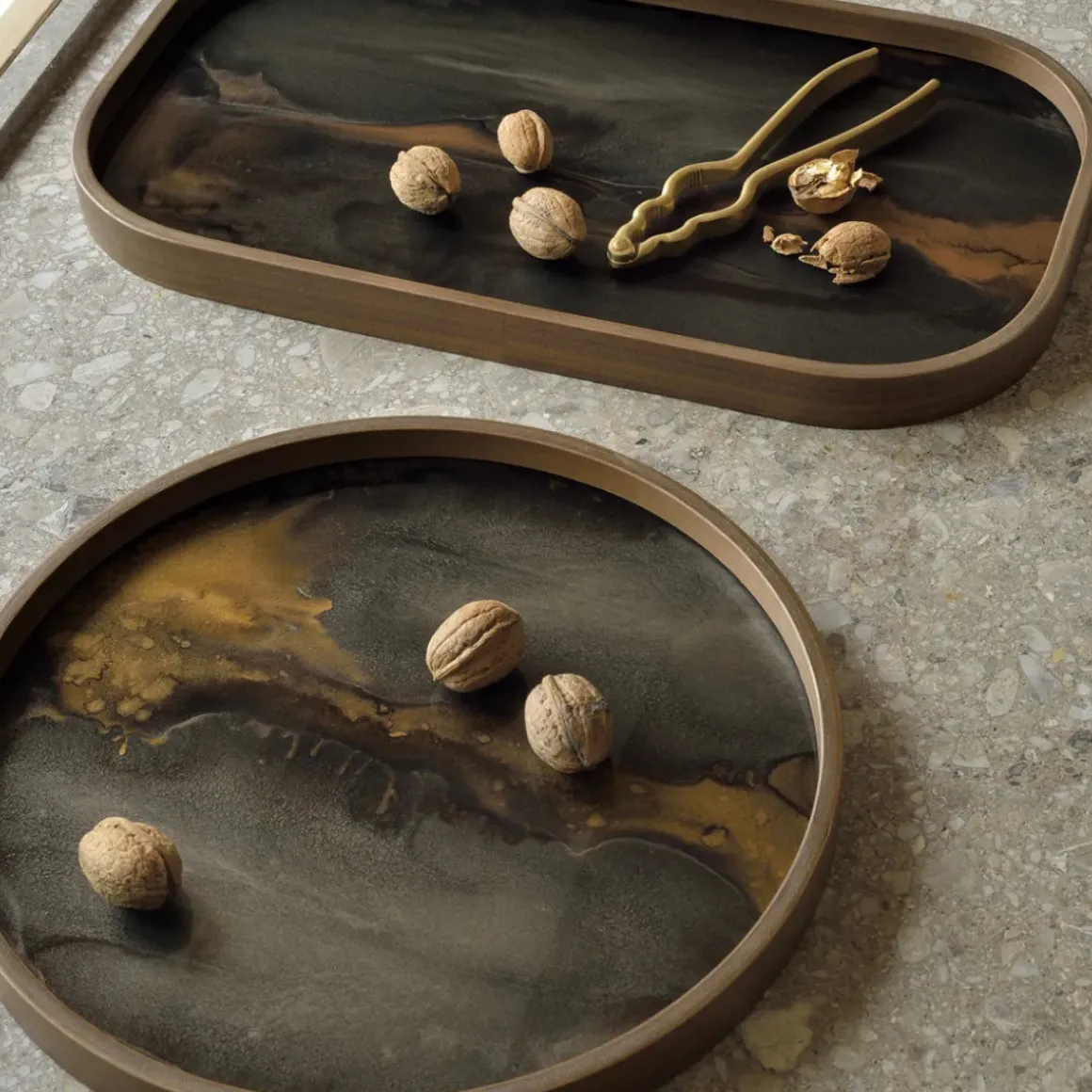 Vide-poche en verre - Bronze Organic - 42 x 24 cm