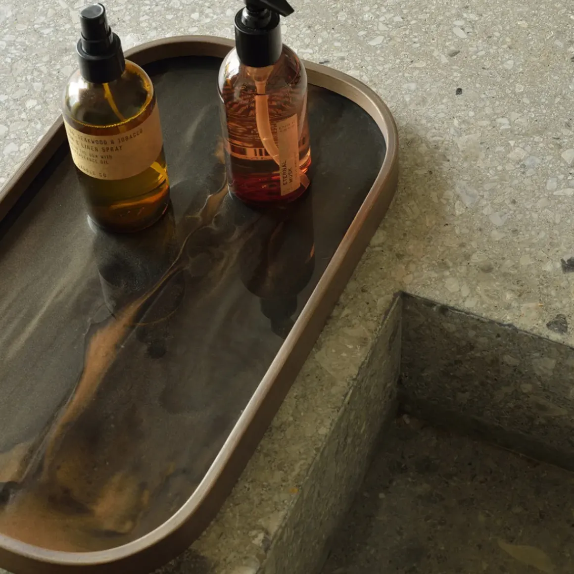 Vide-poche en verre - Bronze Organic - 42 x 24 cm
