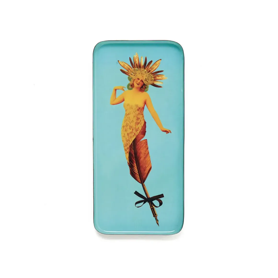 Vide-poche rectangulaire Poesy en fer - 12,5 × 28 cm